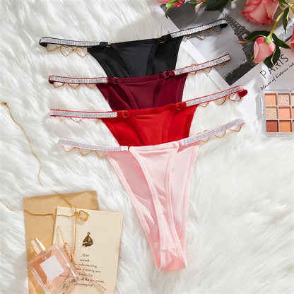 HOT WIFE Sexy Thong for Women Love Decoration Cotton Crotch Low-rise Women's Underwear Female Panties Girlfriend Wife