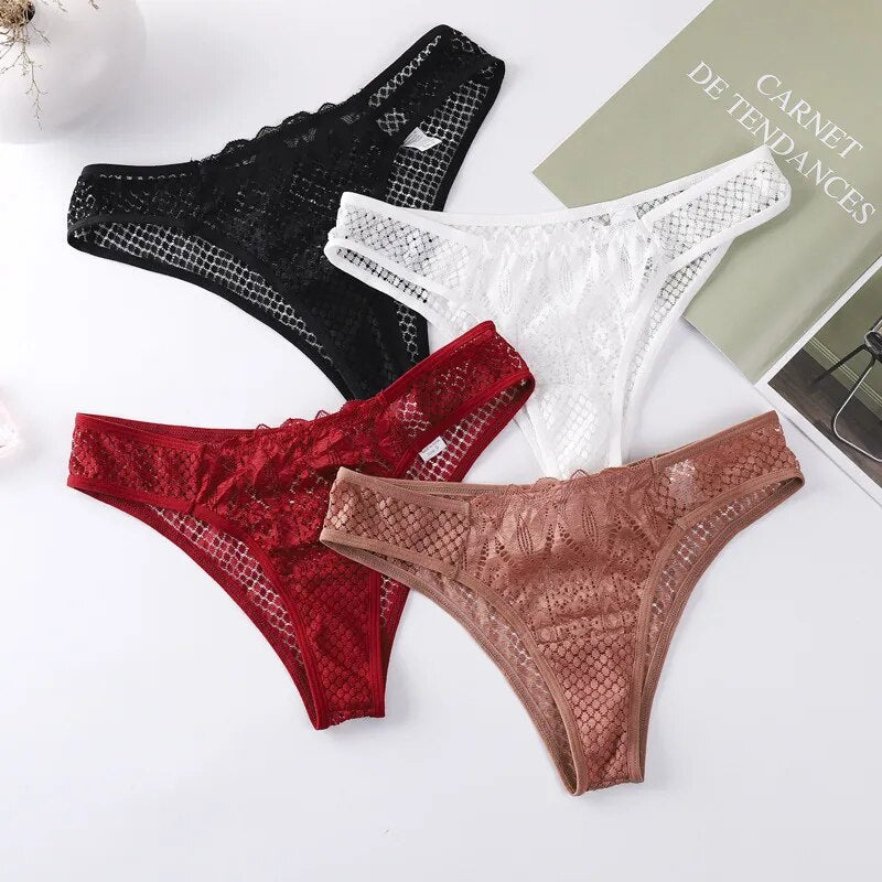 Sexy Women Lace Low-waist Panties Transparent High Elasticity Underwear Ladies Thong Lingerie G String Hot Underpant