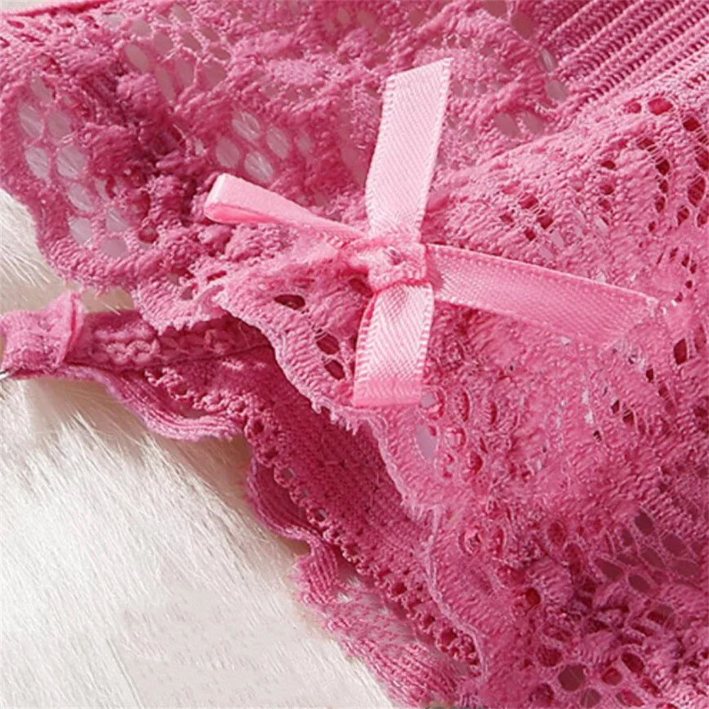 3 Pcs "Adjustable" Lace Thong Panties T Back Lingerie Soft Women Sexy Underwear Breathable Low Waist Girls G-string